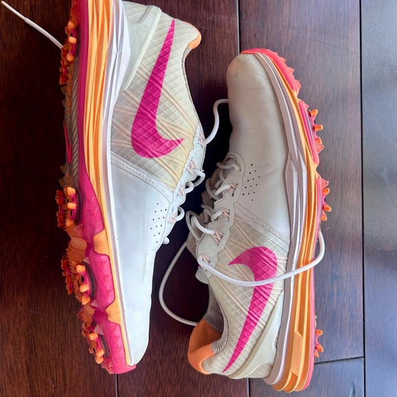 Nike Women’s White Golf Shoes with Orange and Pink Accents - Picture 3 of 8